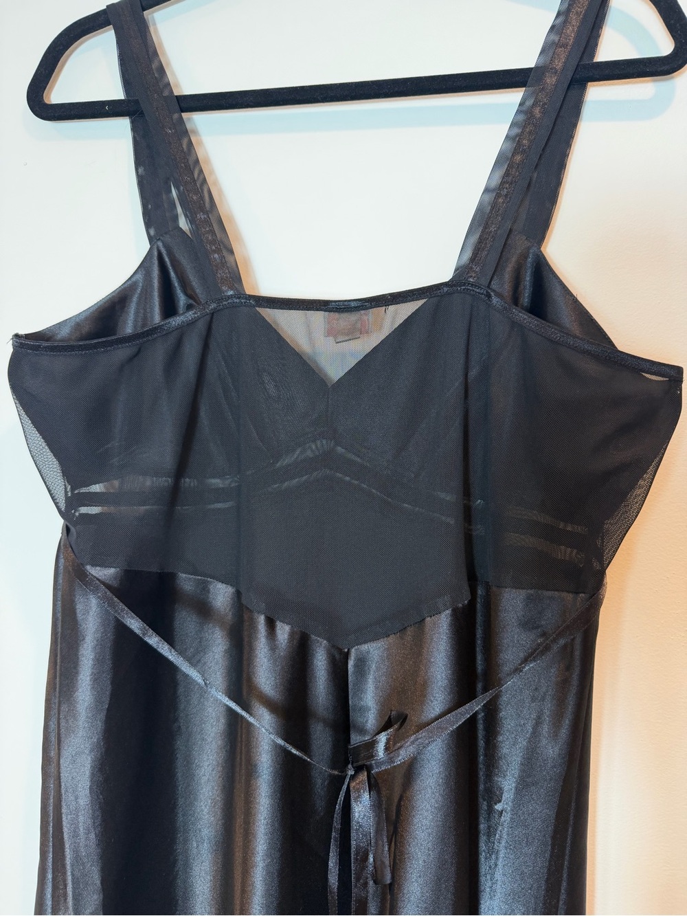 Vintage Intimates by Flora Black Satin Midi Slip/Slip Dress Lingerie Size Large - Picture 4 of 8